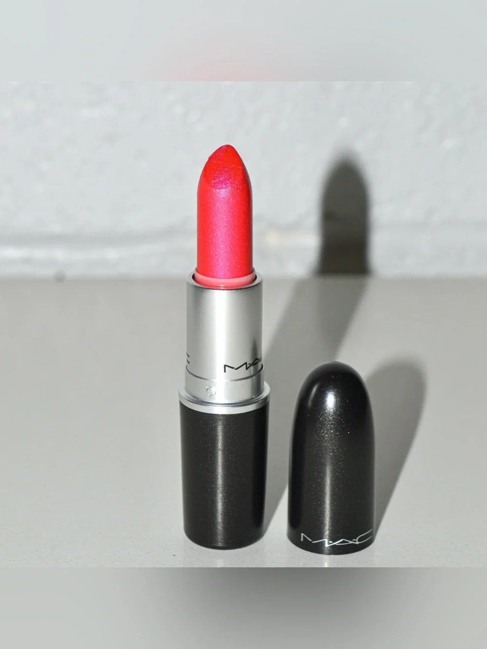 MAC Cosmetics Lipstick *PINK, YOU THINK?* Discontinued Violet Shimmer Neon Pink